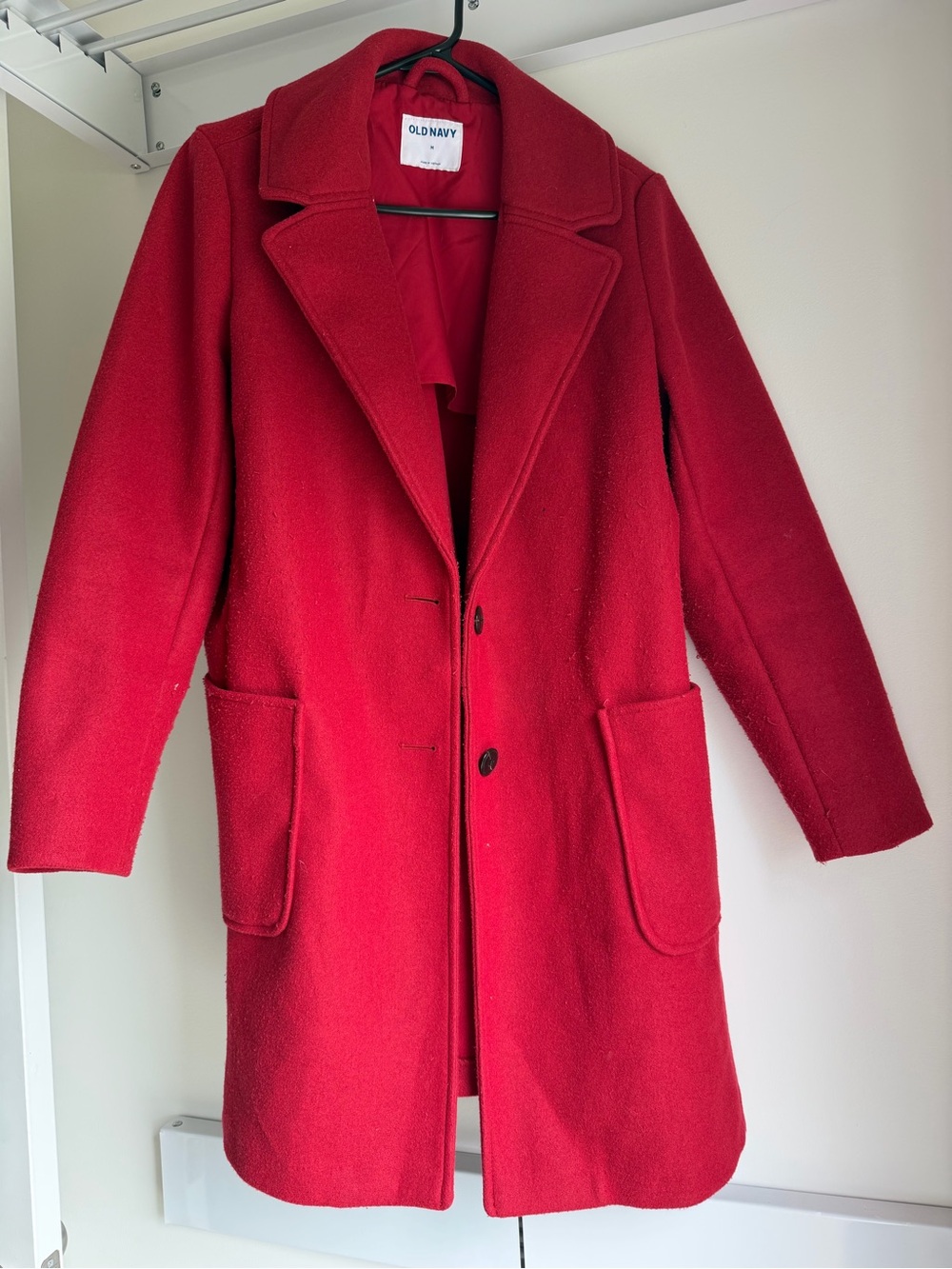 Old Navy Bright Red Single-Breasted Pea Coat